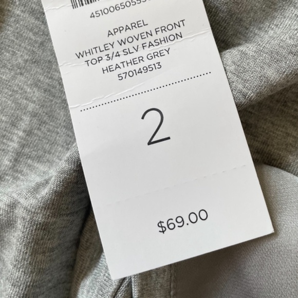 Chico’s Light Grey 3/4 Sleeves Top Size Large New with Tag - Picture 3 of 9